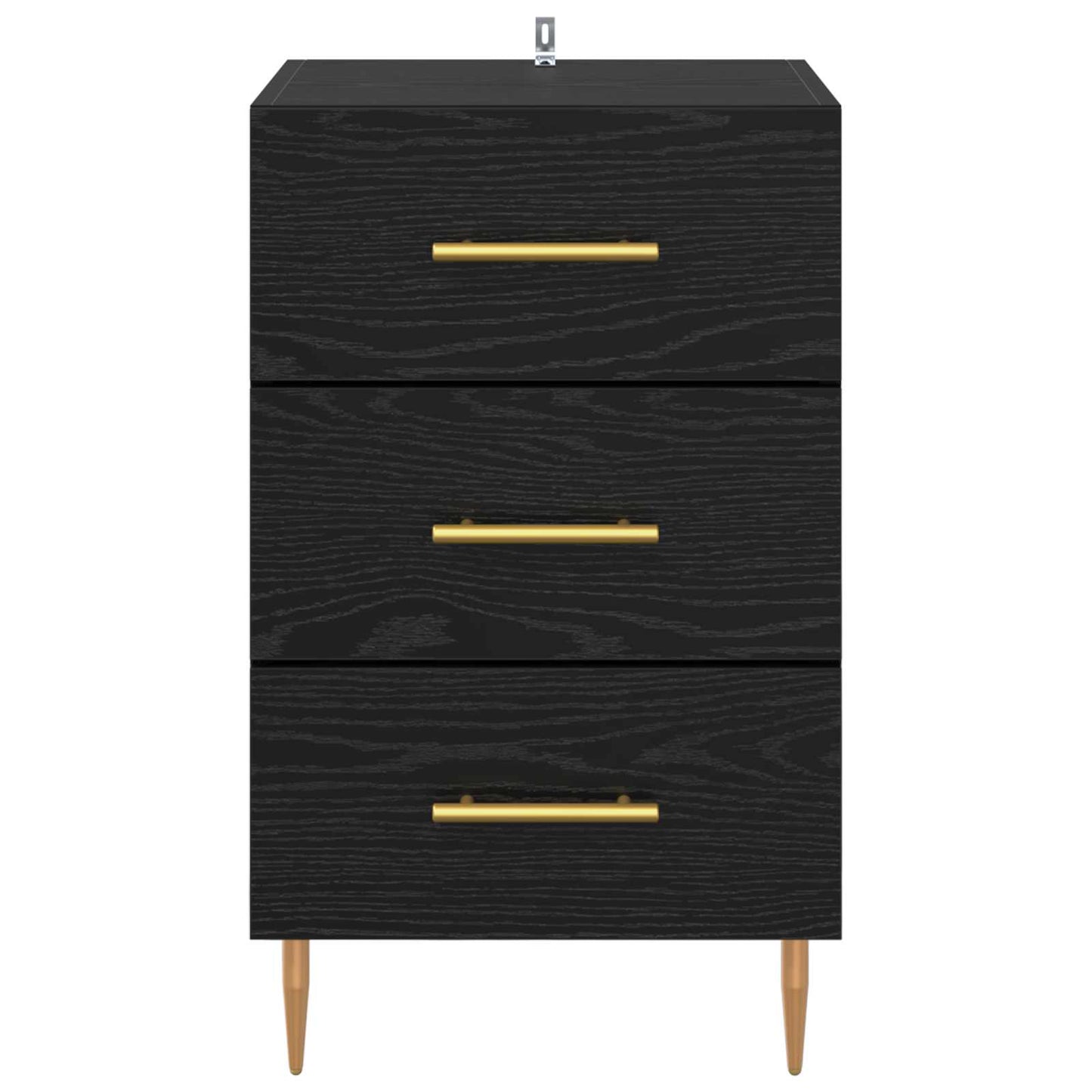Nattbordskap med skuff Svart Eik 40 x 40 x 66 cm Konstruert tre