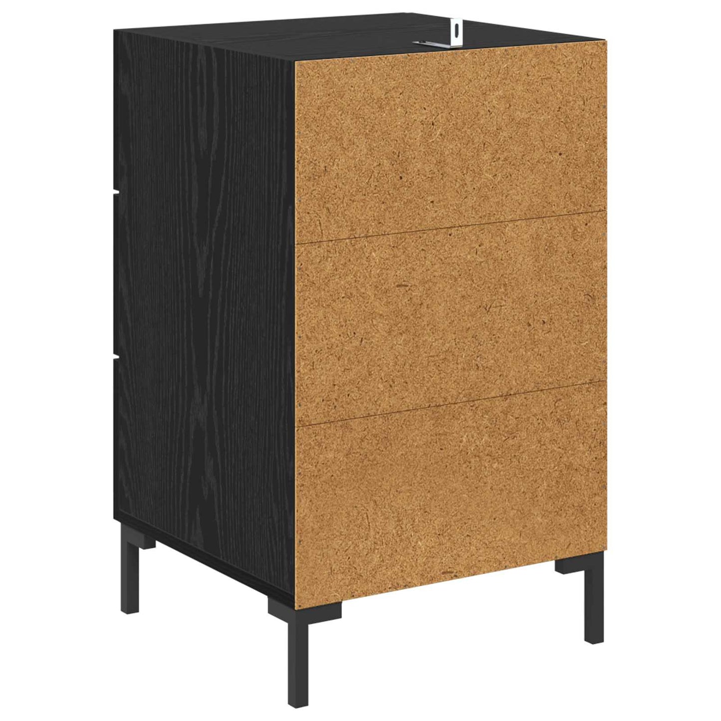 Nattbordskap med skuff Svart Eik 40 x 40 x 66 cm Konstruert tre