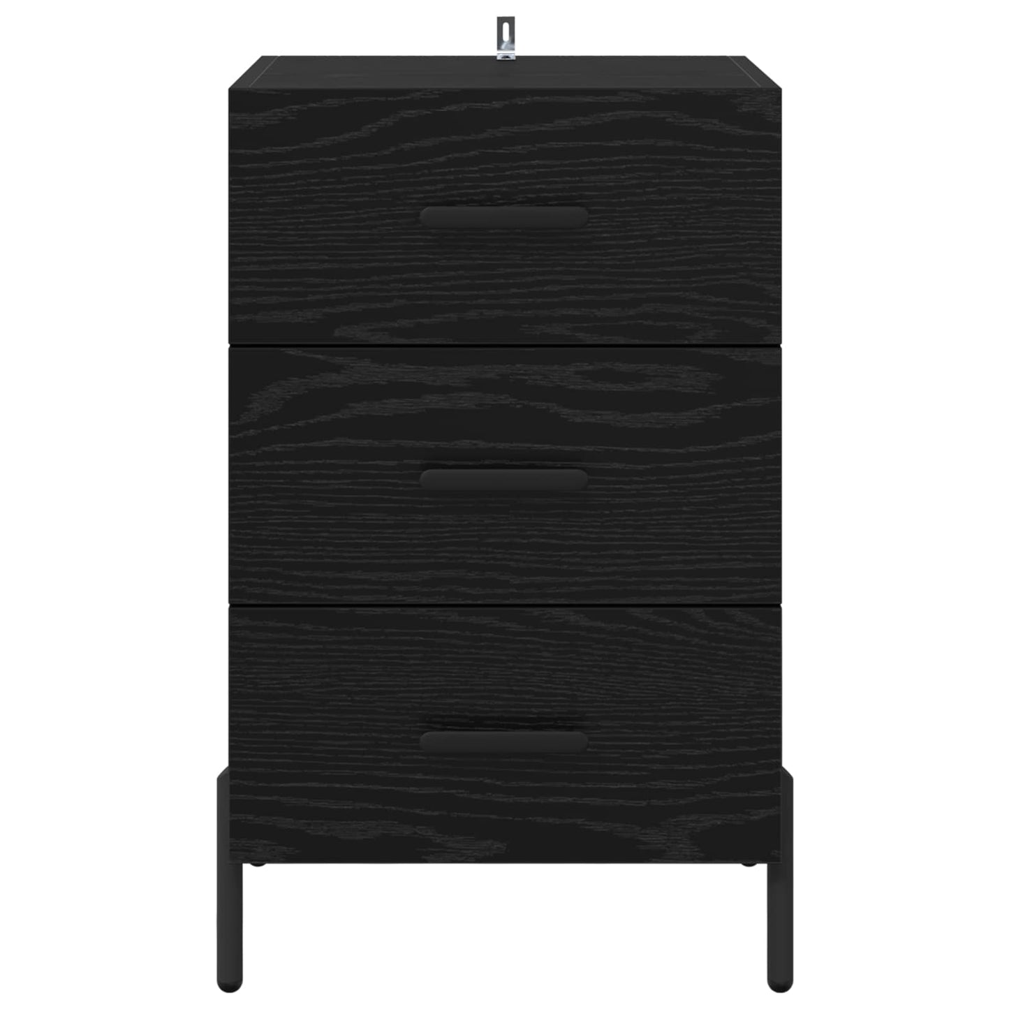 Nattbordskap med skuff Svart Eik 40 x 40 x 66 cm Konstruert tre