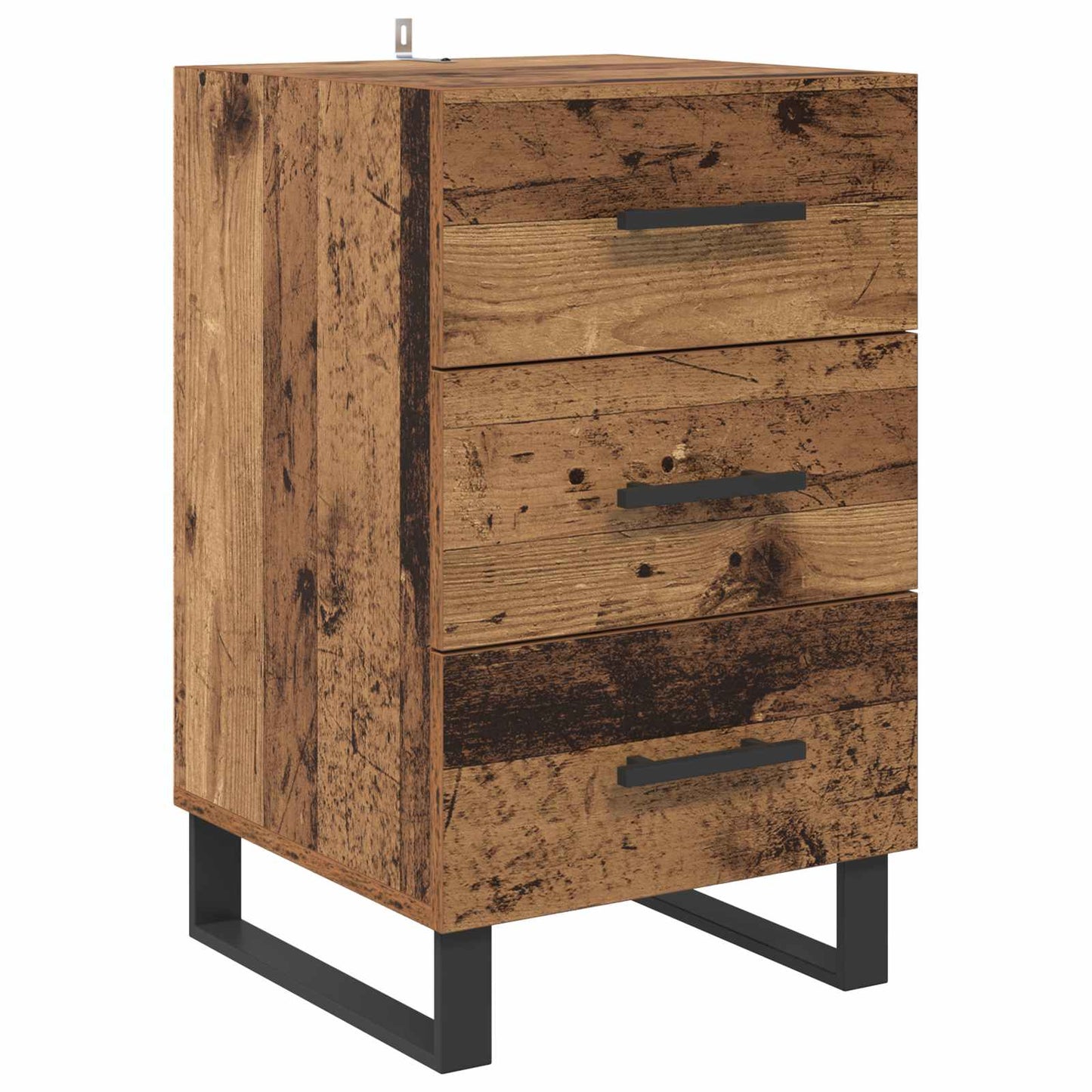 Nattbordskap med skuff Gamle tre 40 x 40 x 66 cm Konstruert tre