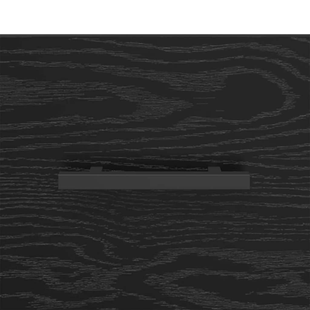 Nattbordskap med skuff Svart Eik 40 x 40 x 66 cm Konstruert tre