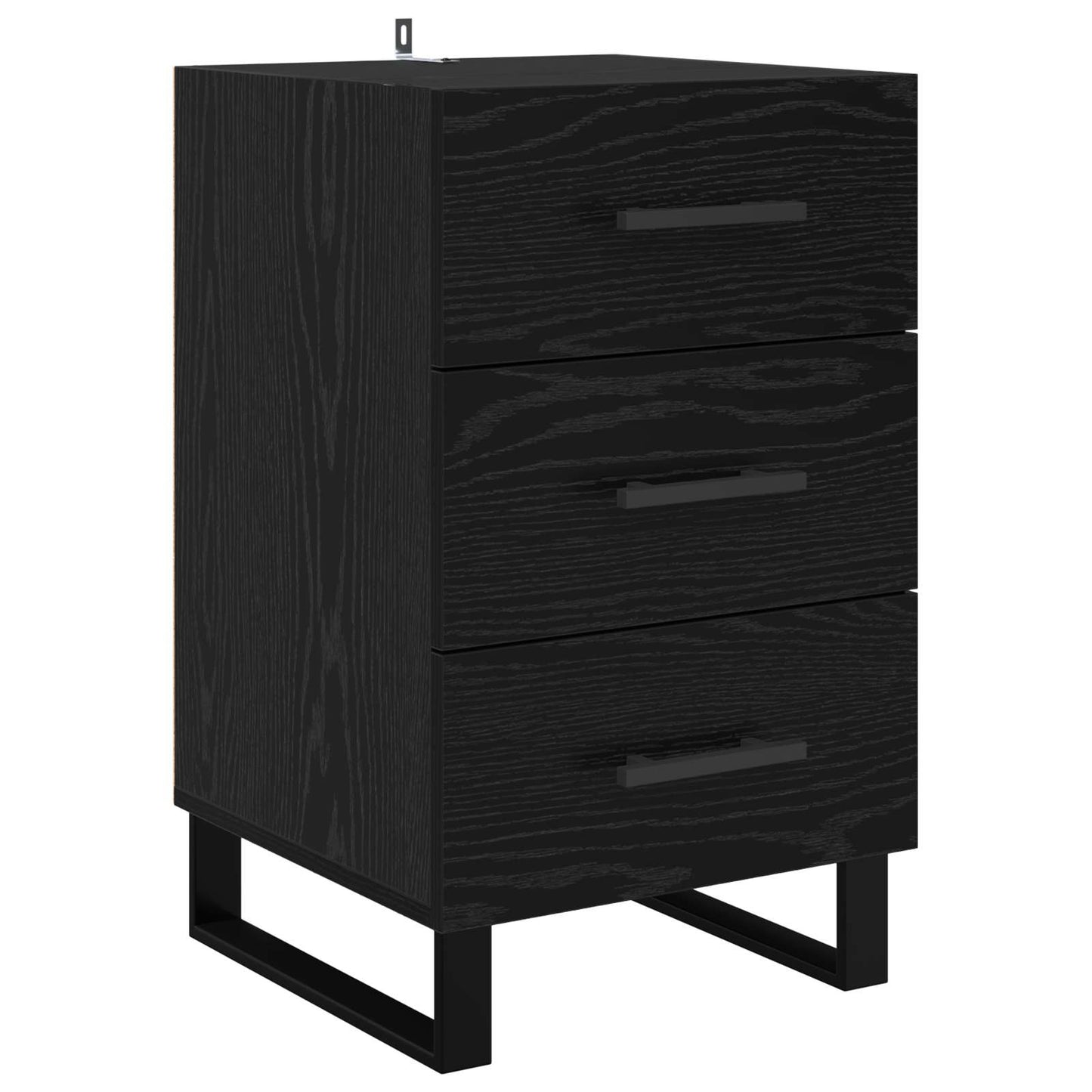 Nattbordskap med skuff Svart Eik 40 x 40 x 66 cm Konstruert tre