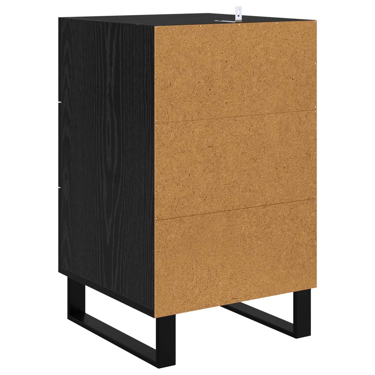 Nattbordskap med skuff Svart Eik 40 x 40 x 66 cm Konstruert tre