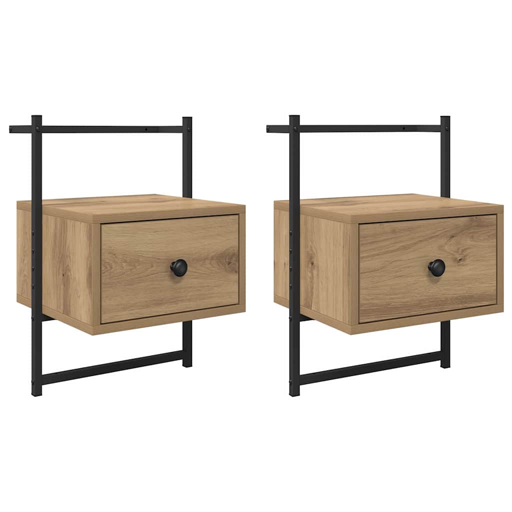 Nattbordskap 2 pcs Artisan Eik 35 x 30 x 51 cm Konstruert tre