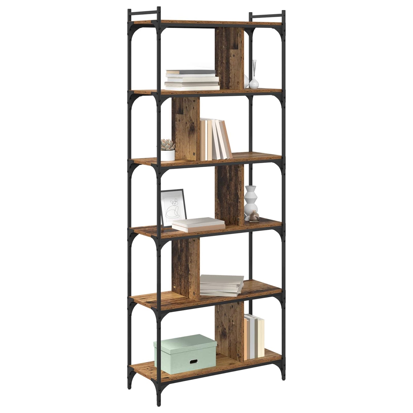 Bokhylle Gammelt tre 76 x 32 x 192 cm Konstruert tre