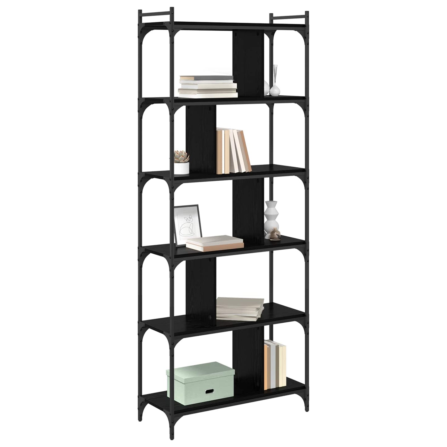 Bokhylle Svart eik 76 x 32 x 192 cm Konstruert tre