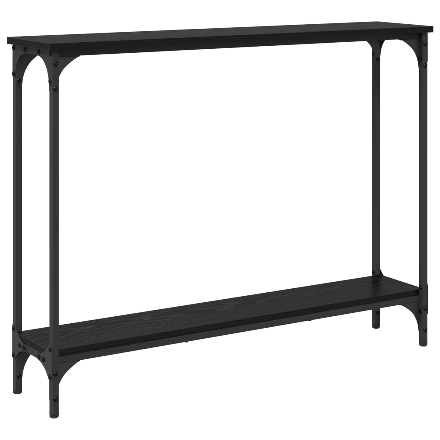 Konsollbord Svart Eik 100 x 22,5 x 75 cm Konstruert tre