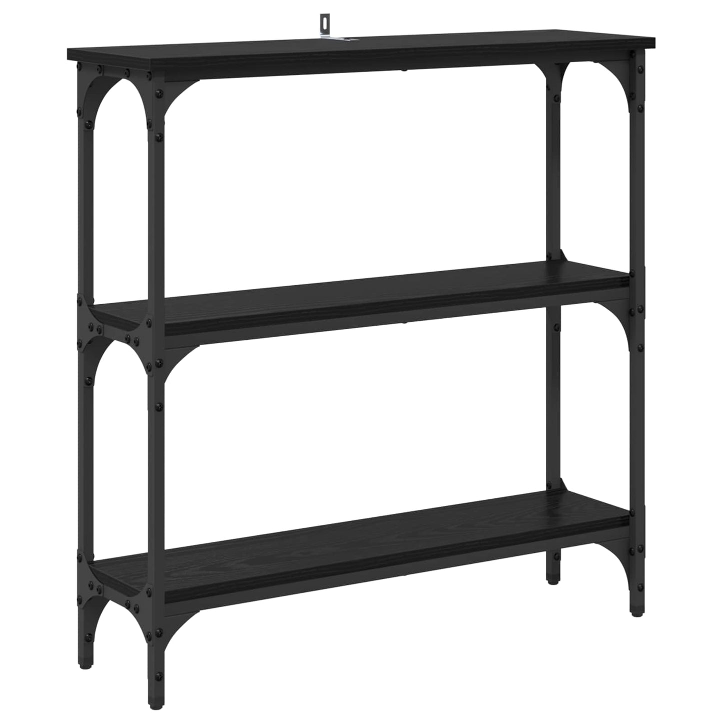 Konsollbord Svart Eik 75 x 22,5 x 75 cm Konstruert tre
