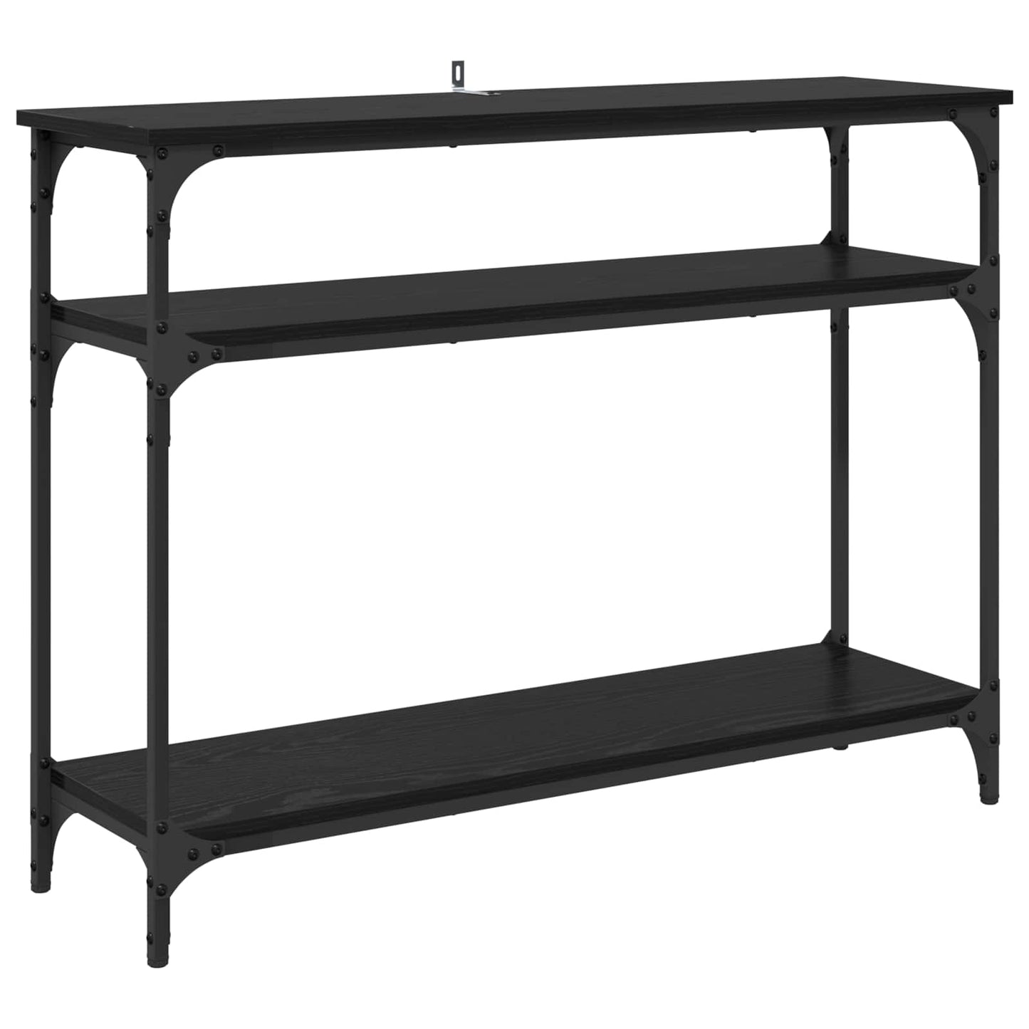 Konsollbord med hylle Svart Eik 100 x 29 x 75 cm Konstruert tre