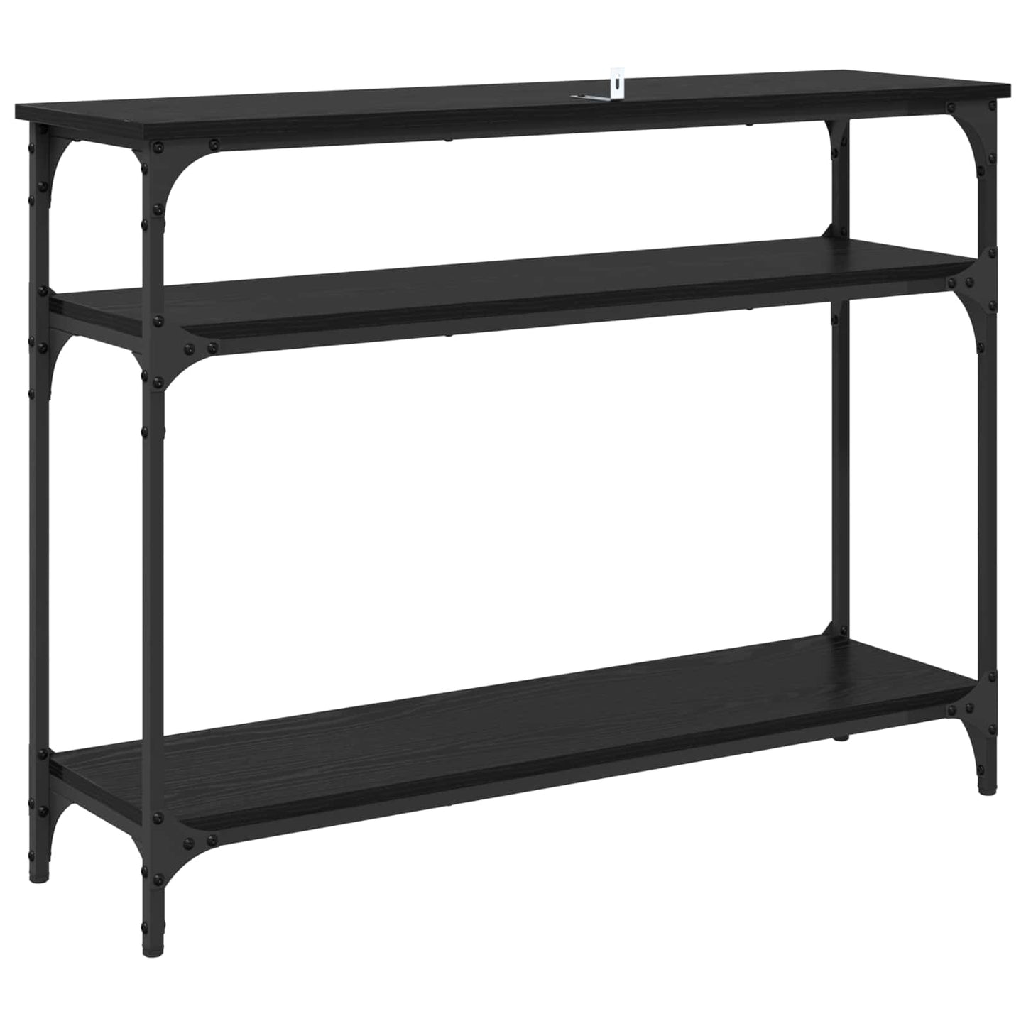 Konsollbord med hylle Svart Eik 100 x 29 x 75 cm Konstruert tre