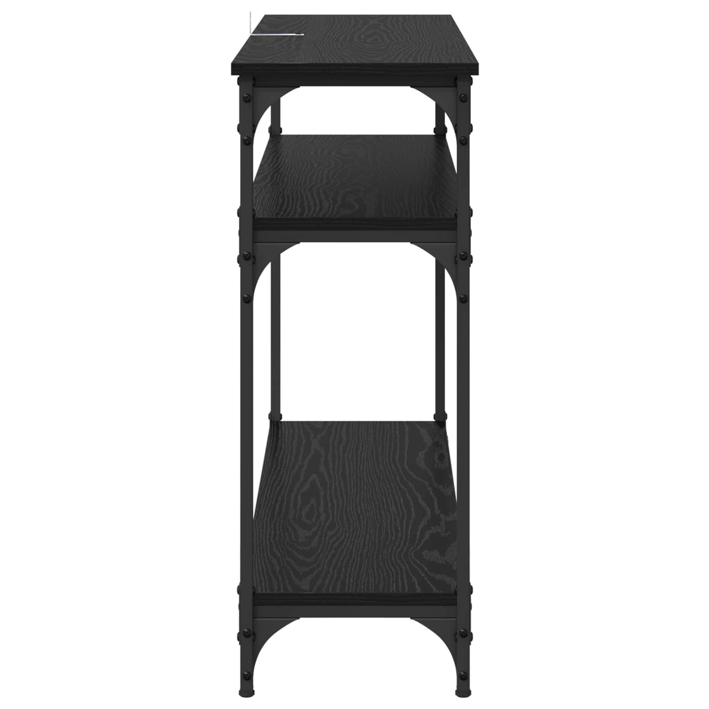 Konsollbord med hylle Svart Eik 100 x 29 x 75 cm Konstruert tre
