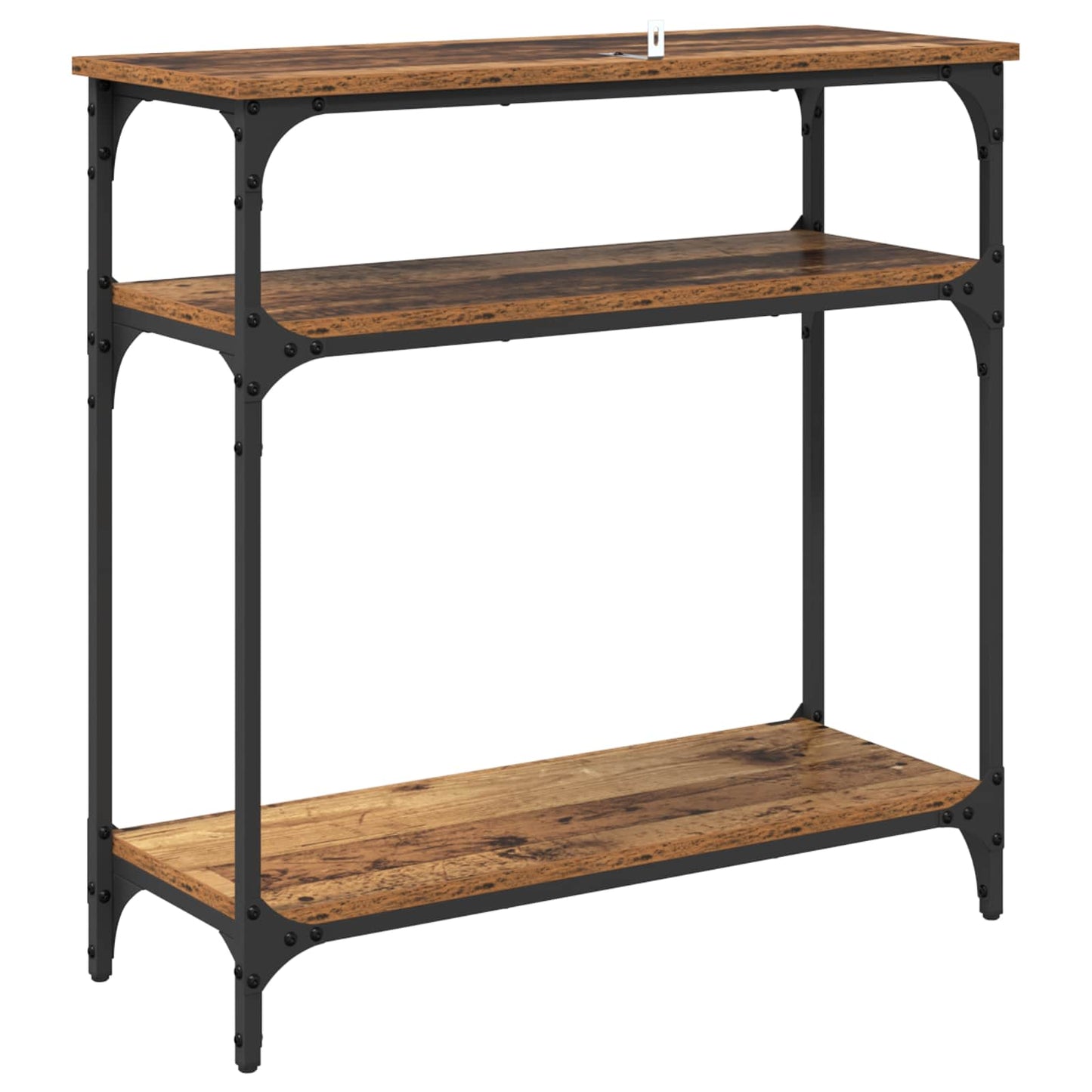 Konsollbord med hylle Gamle tre 75 x 29 x 75 cm Konstruert tre