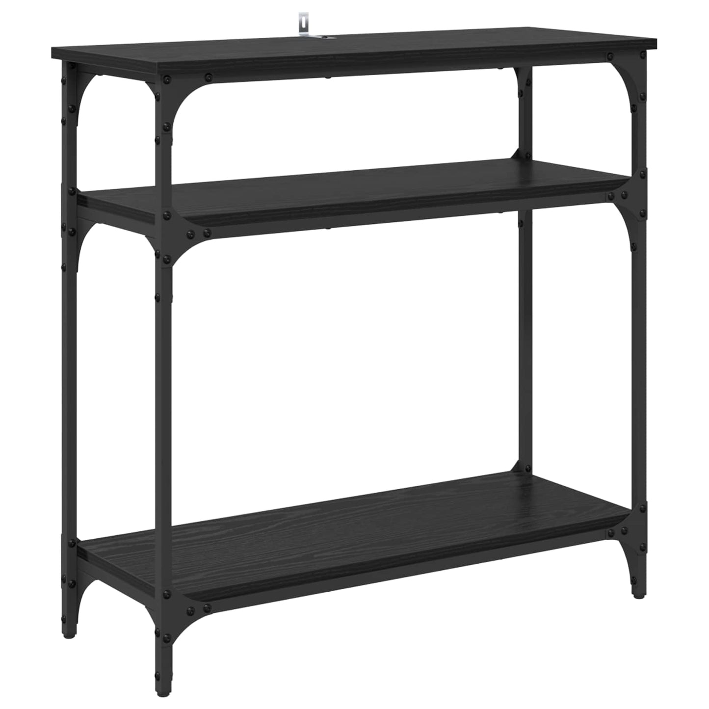 Konsollbord med hylle Svart Eik 75 x 29 x 75 cm Konstruert tre