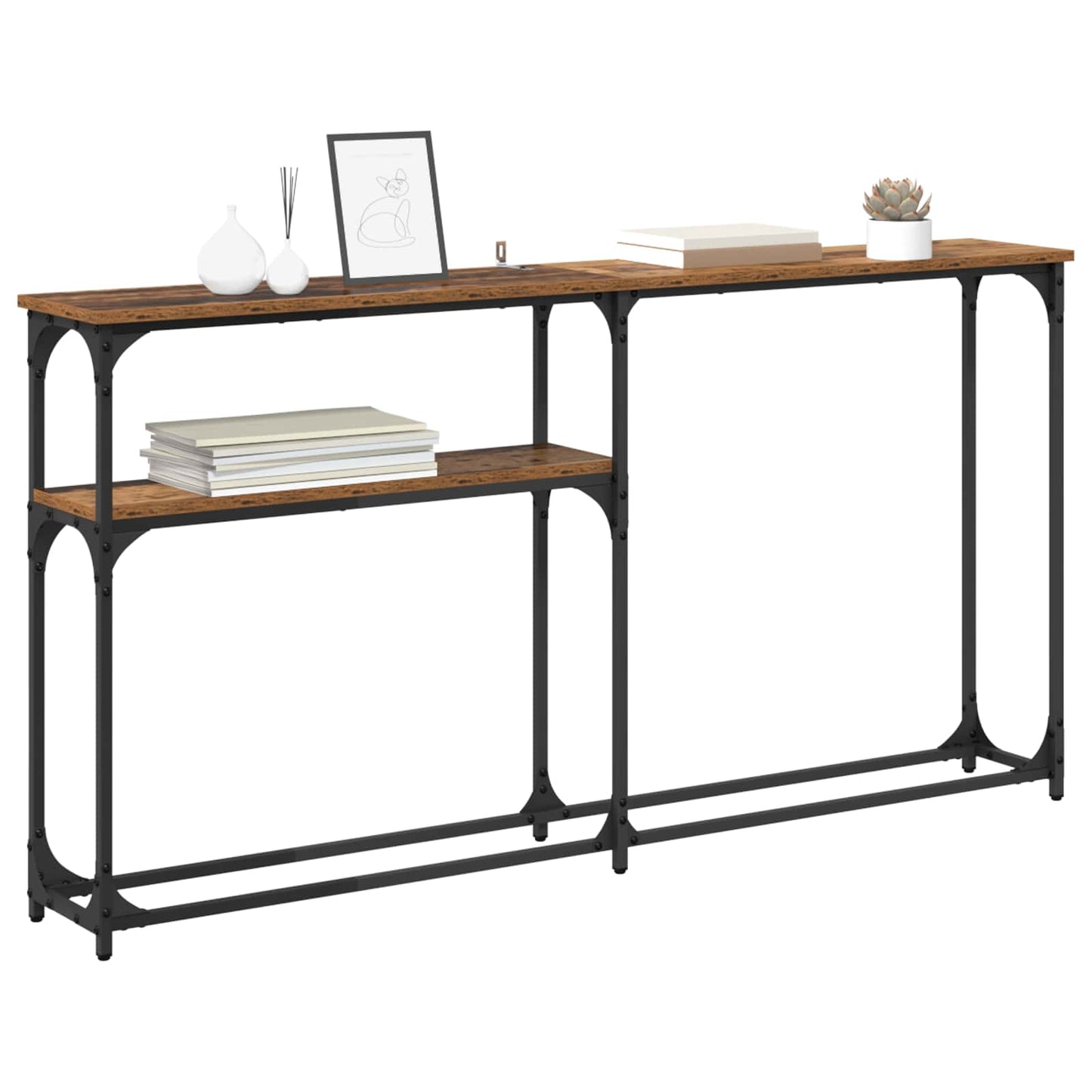 Konsollbord Gammelt tre 145x22.5x75cm Konstruert tre