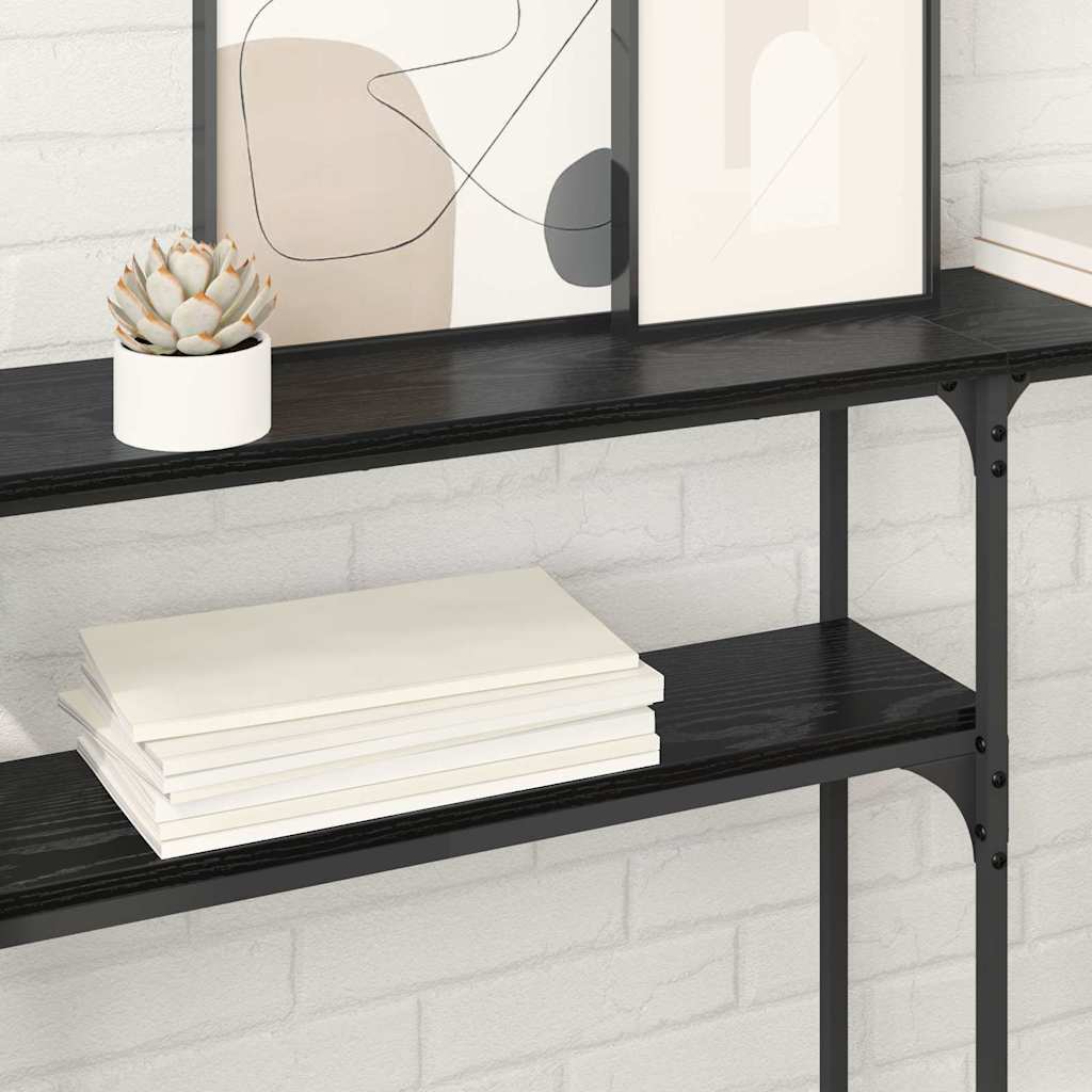 Konsollbord Svart Eik 146 x 22.5 x 75 cm Konstruert tre