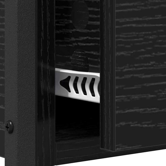 Konsollbord med skuff Svart Eik 100 x 40 x 75 cm Konstruert tre