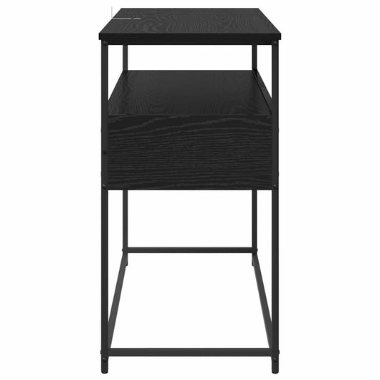 Konsollbord med skuff Svart Eik 100 x 40 x 75 cm Konstruert tre