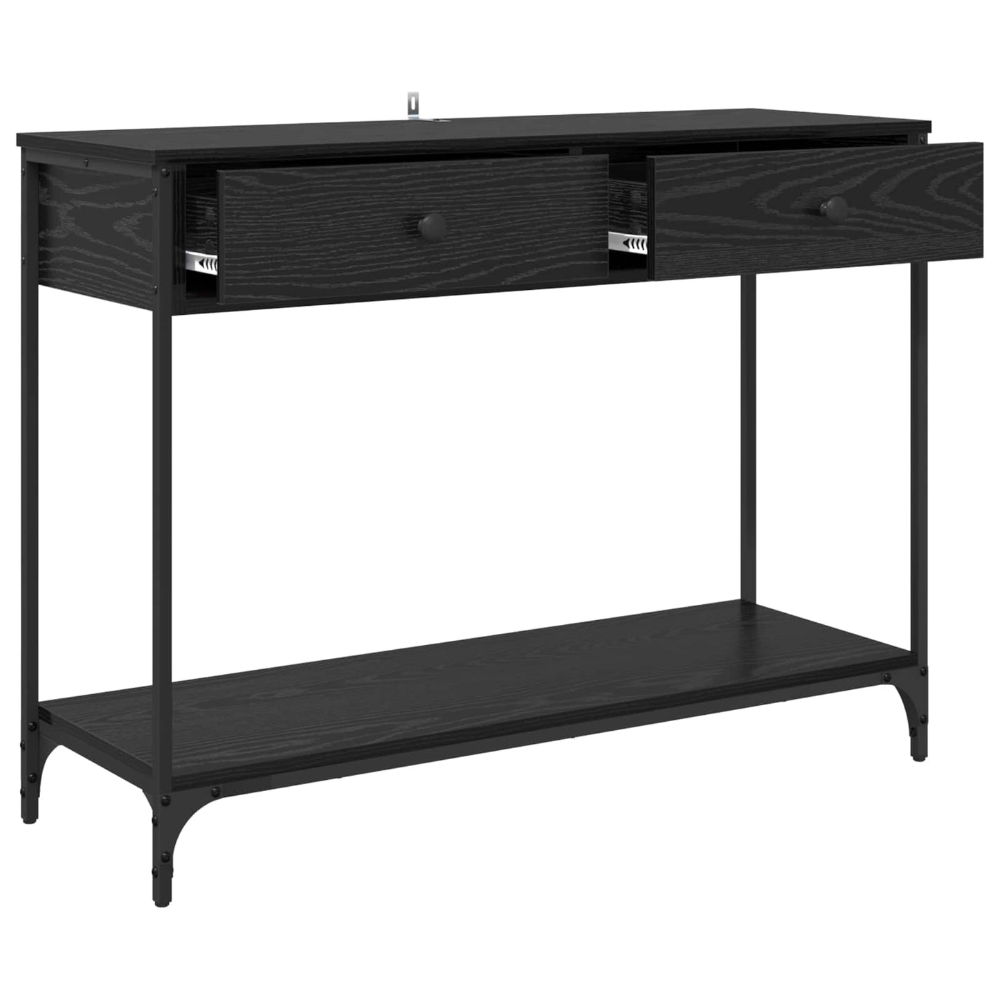 Konsollbord Svart Eik 100 x 34,5 x 75 cm Konstruert tre