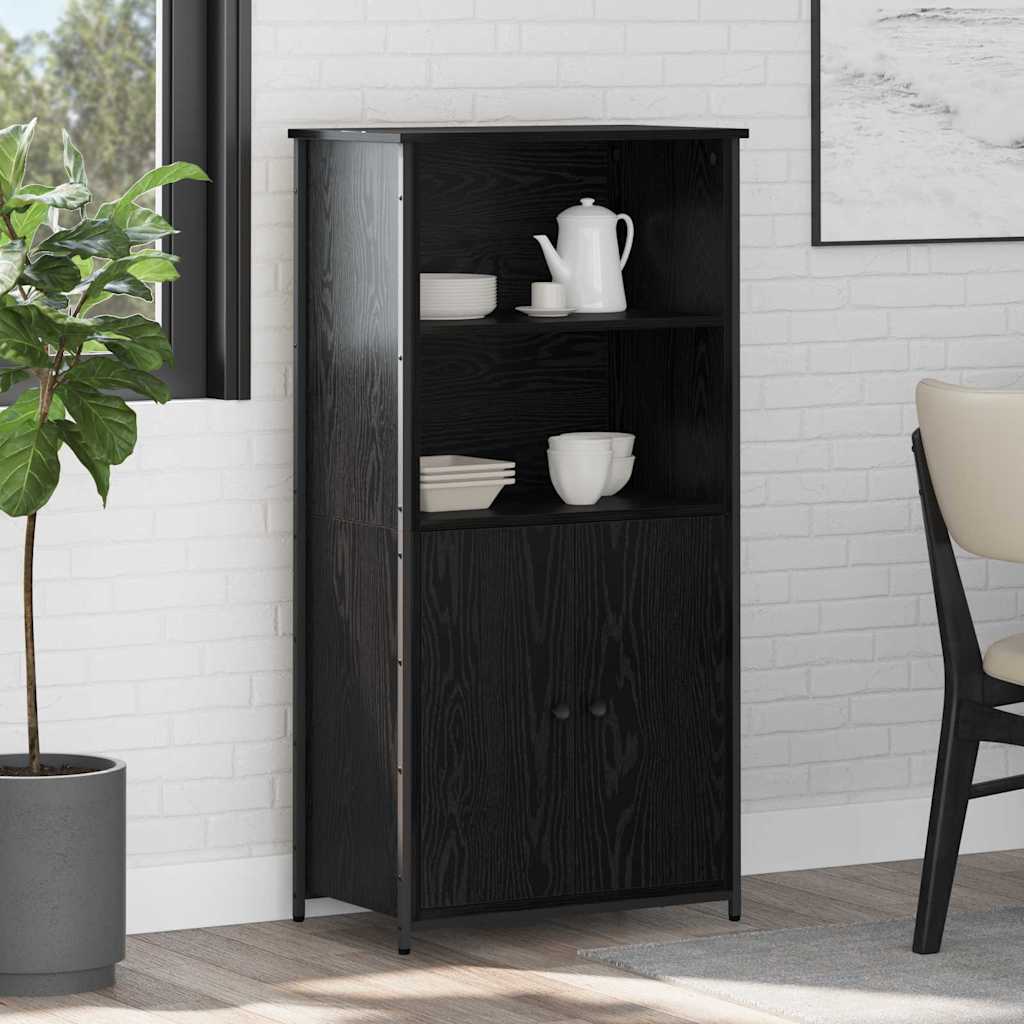 Høyskap Svart Eik 62 x 36 x 121,5 cm Konstruert tre