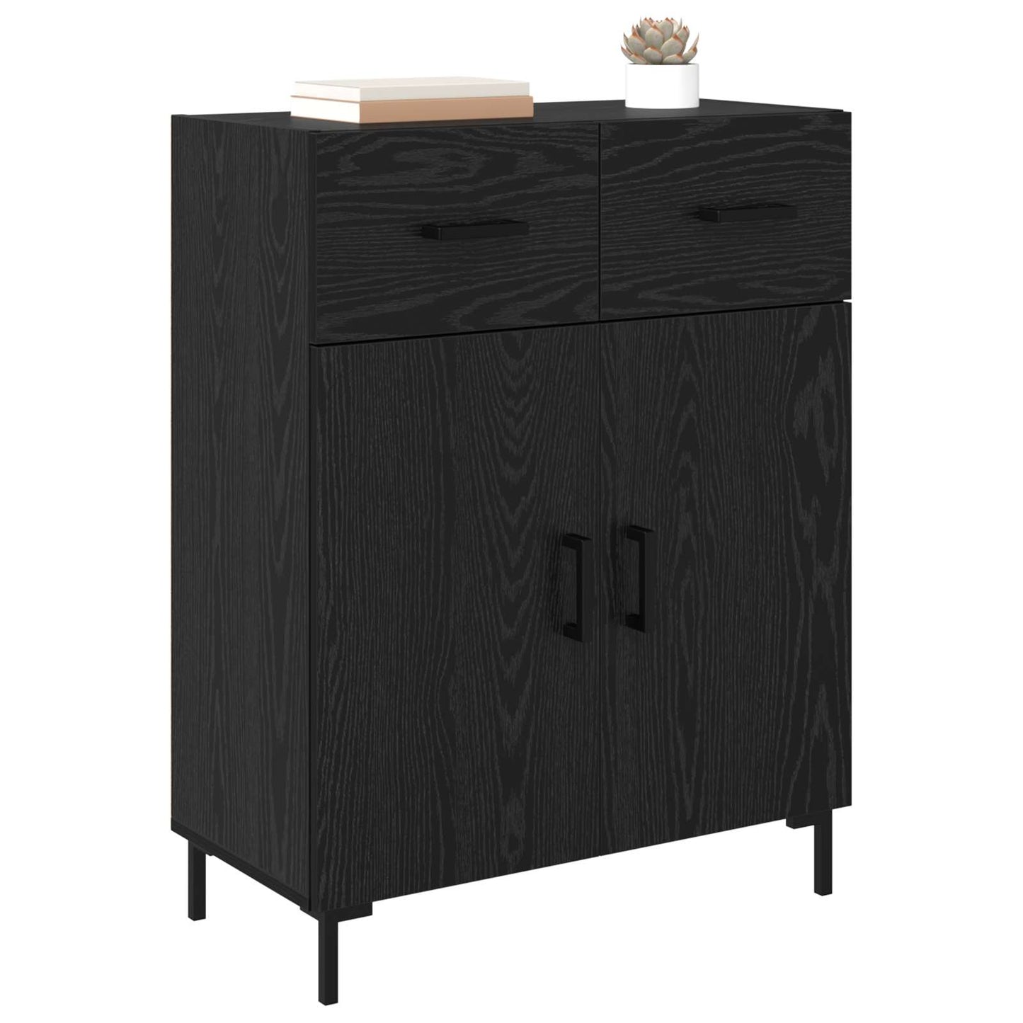 Serviesskap Svart Eik 69,5 x 34 x 90 cm Konstruert tre