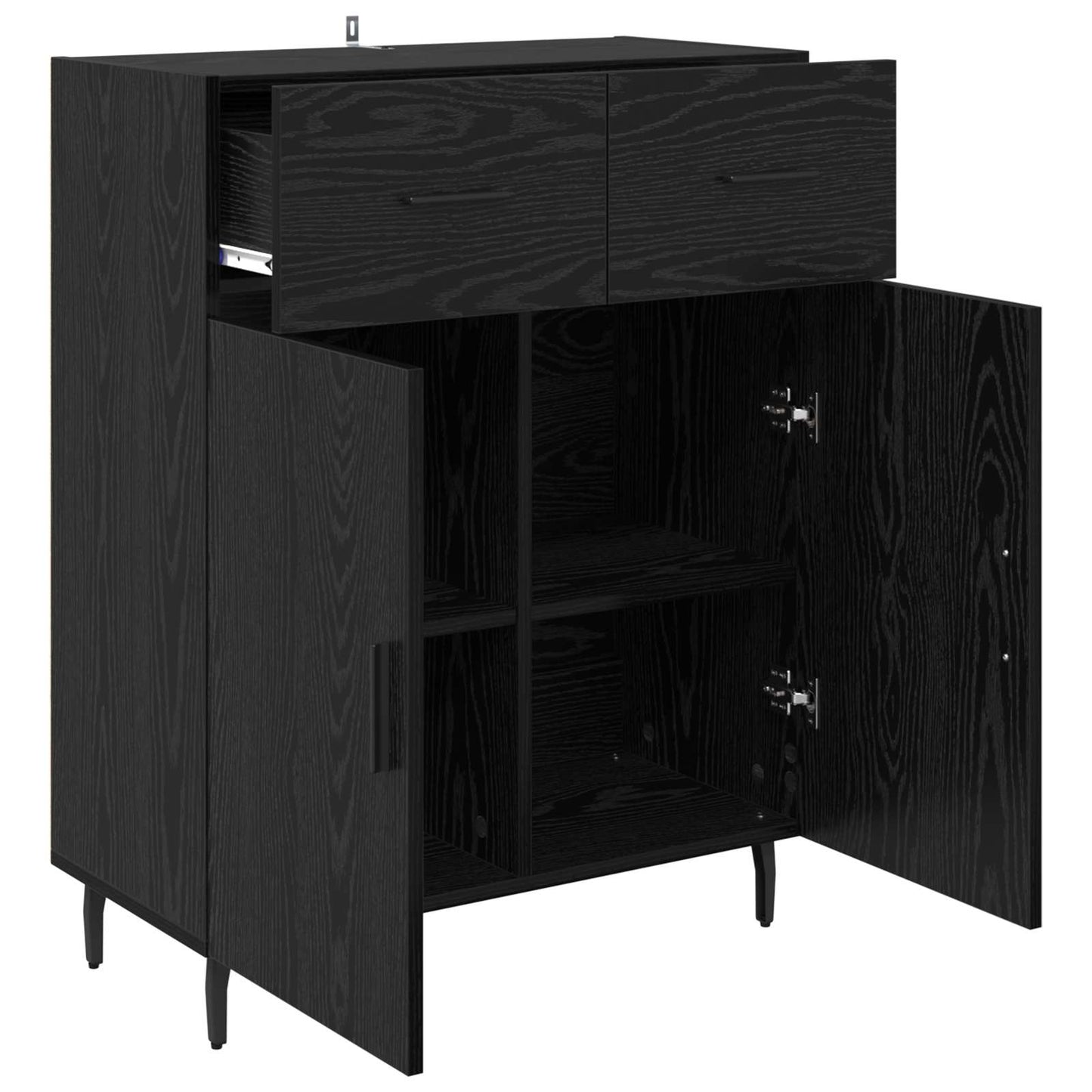 Serviesskap Svart Eik 69,5 x 34 x 90 cm Konstruert tre
