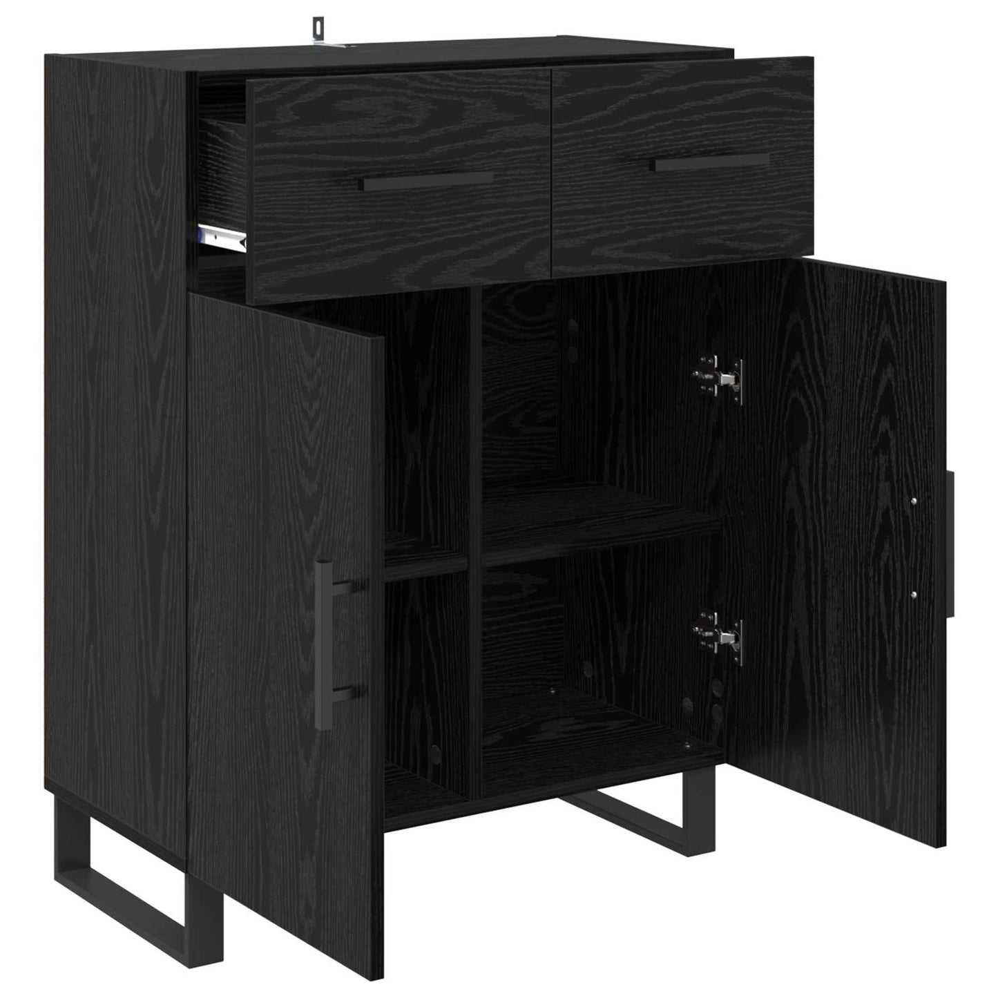 Serviesskap Svart Eik 69,5 x 34 x 90 cm Konstruert tre