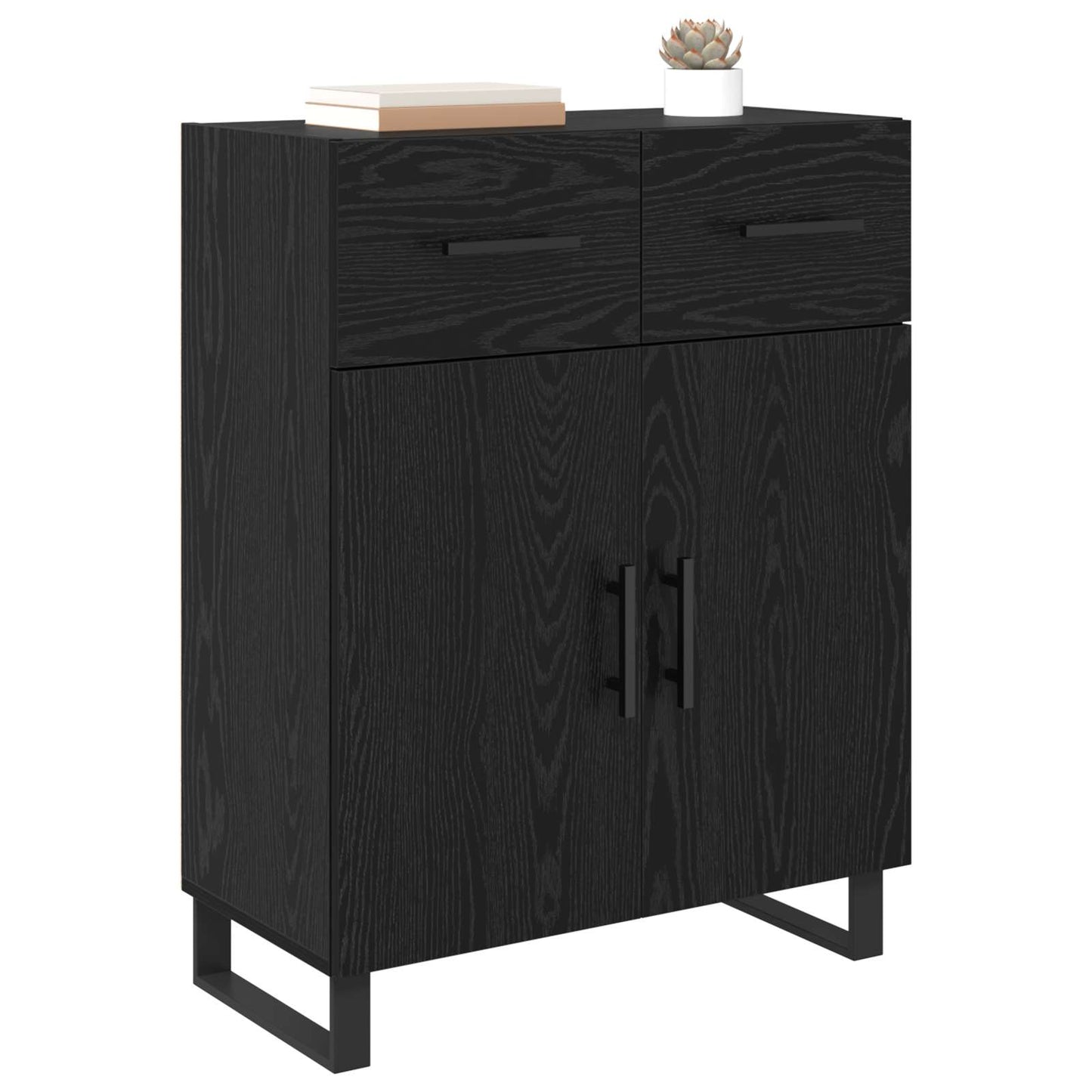 Serviesskap Svart Eik 69,5 x 34 x 90 cm Konstruert tre