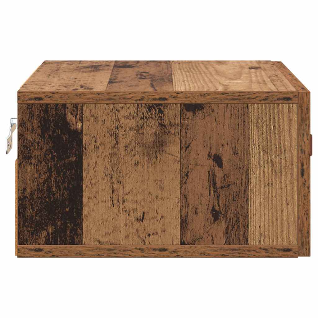 Vegghengt nattbord Gamle tre 35 x 35 x 20 cm Konstruert tre