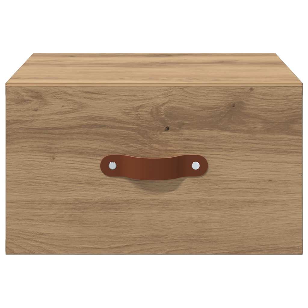 Vegghengt nattbord 35 x 35 x 20 cm Konstruert tre Artisan Eik