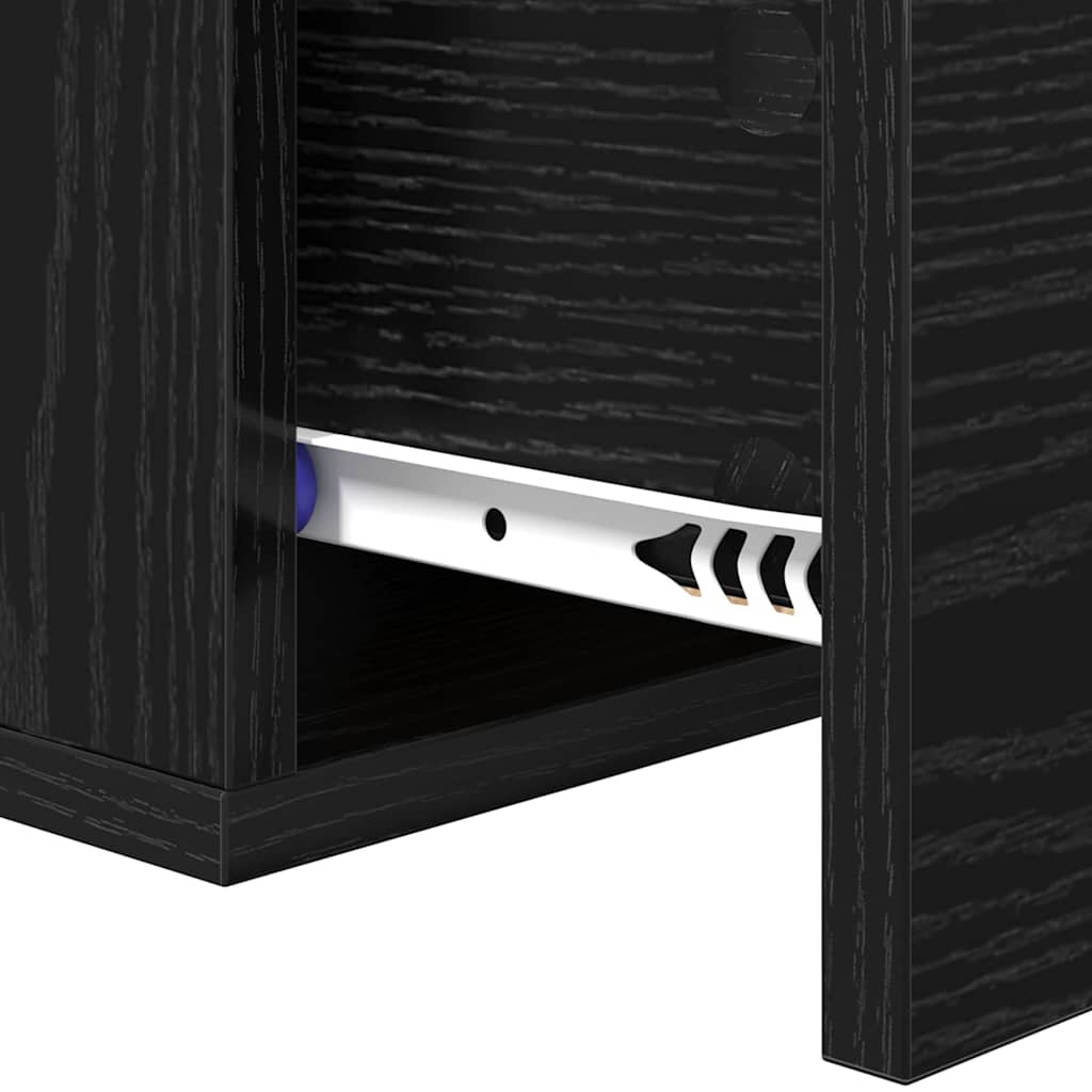 Vegghengt nattbord Svart Eik 35 x 35 x 20 cm Konstruert tre