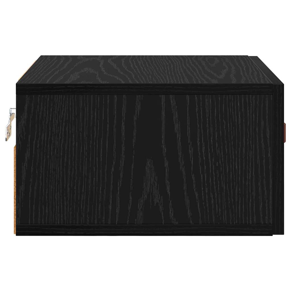 Vegghengt nattbord Svart Eik 35 x 35 x 20 cm Konstruert tre