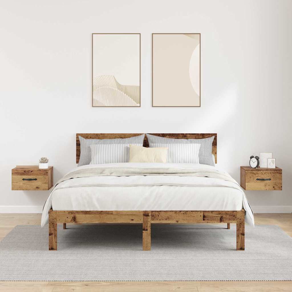 Nattbordskap 2 pcs Gammelt tre 35 x 35 x 20 cm Konstruert tre