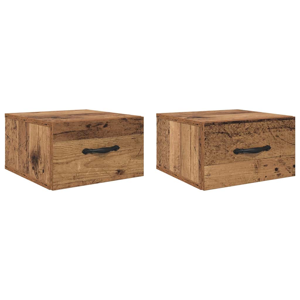 Nattbordskap 2 pcs Gammelt tre 35 x 35 x 20 cm Konstruert tre
