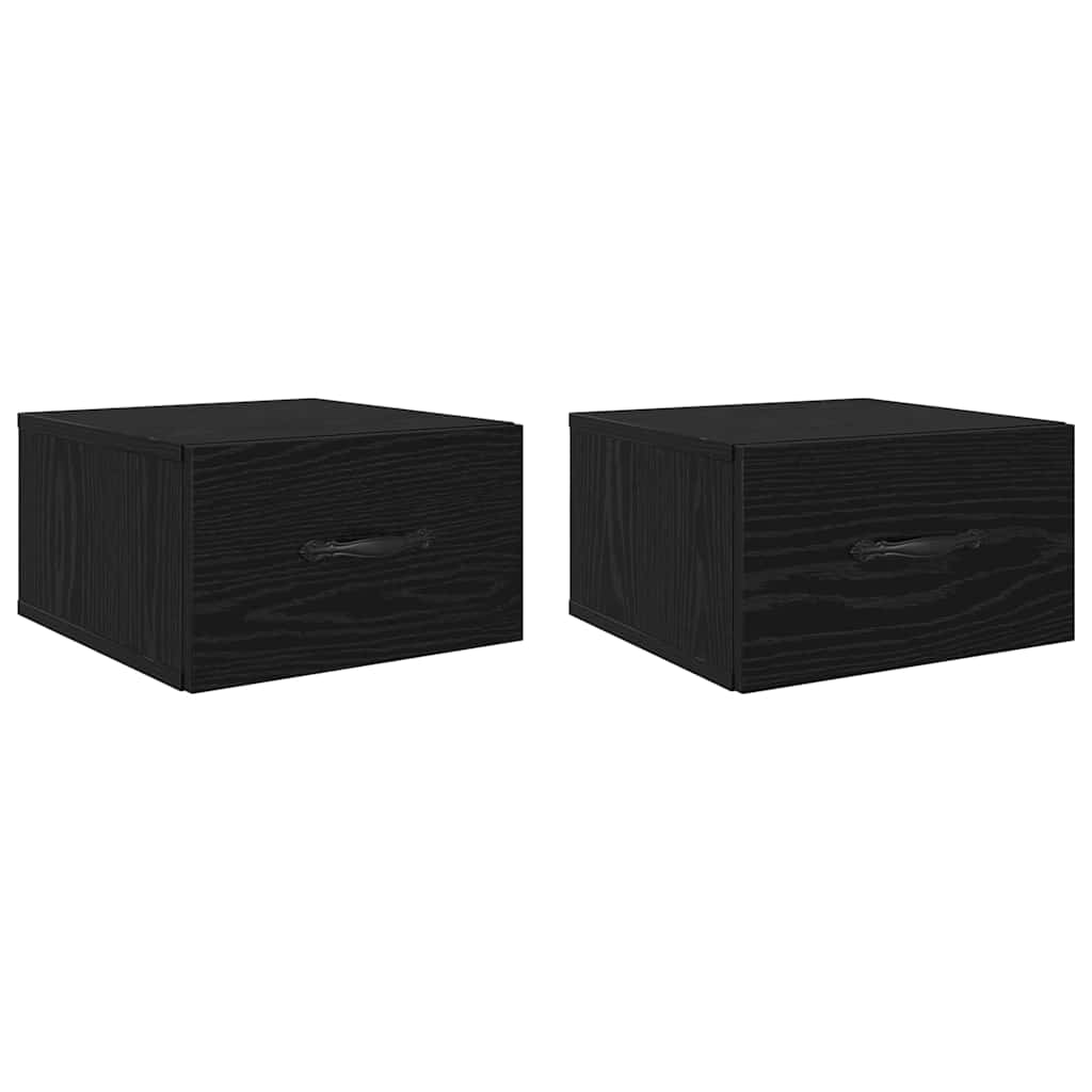 Nattbordskap 2 pcs Svart eik 35 x 35 x 20 cm Konstruert tre