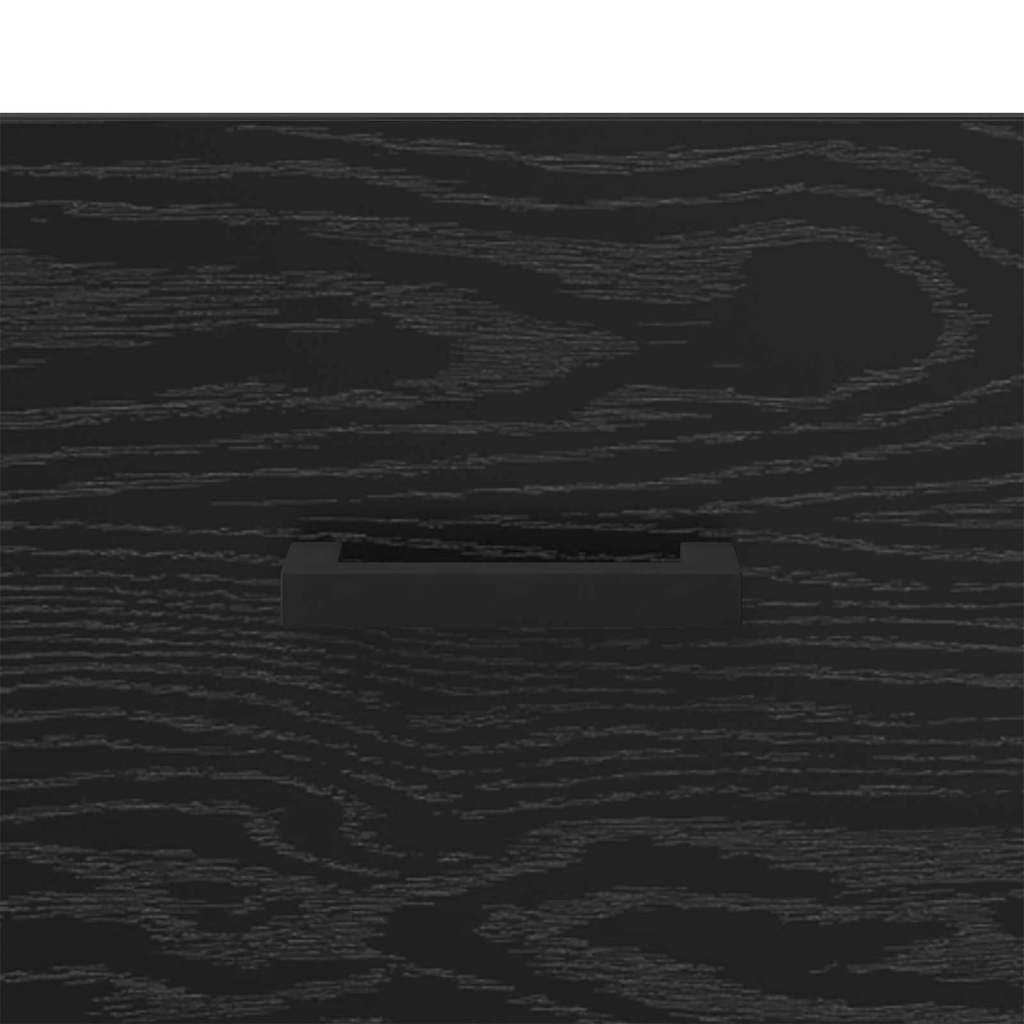 Nattbordskap med skuff Svart eik 35 x 35 x 20 cm Konstruert tre