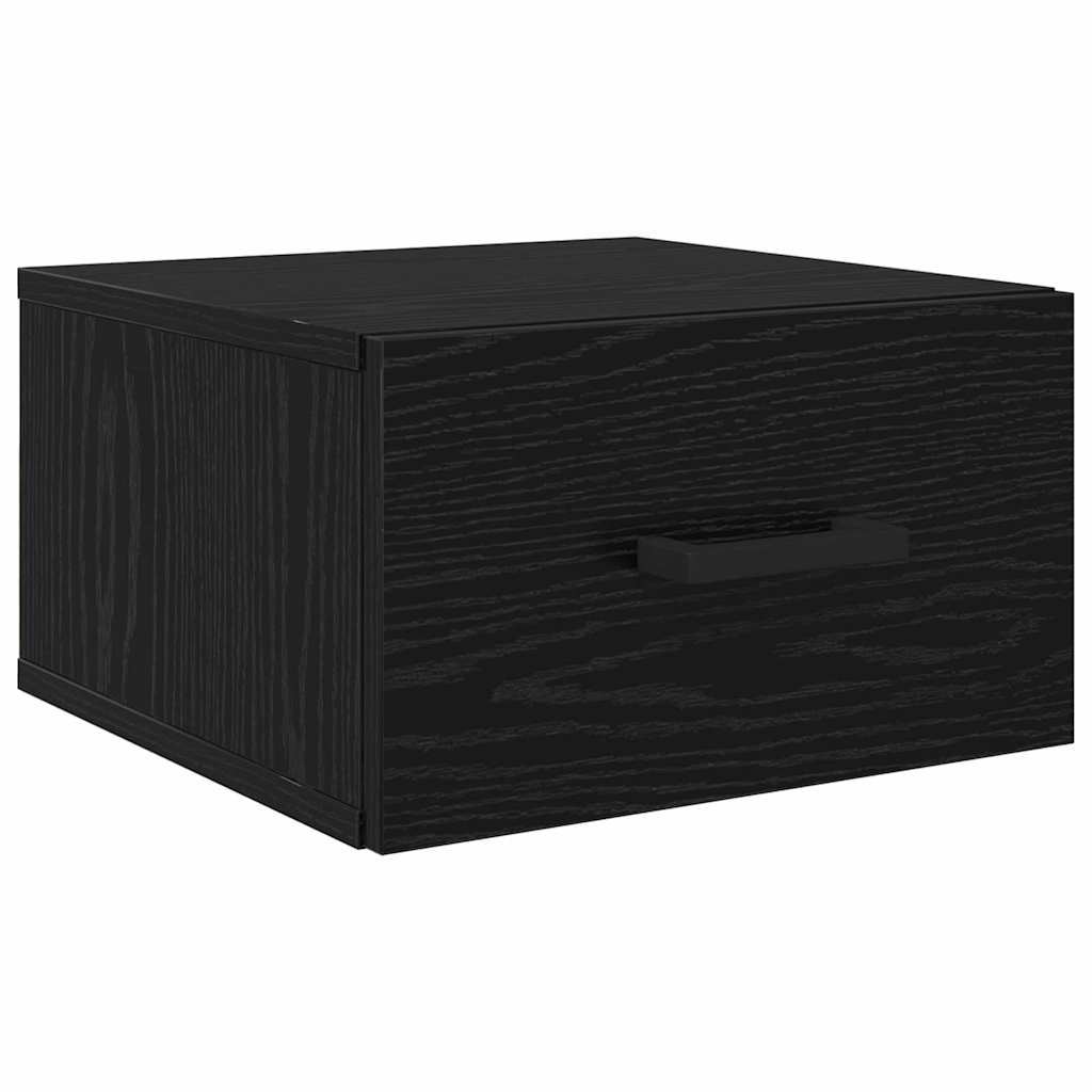 Nattbordskap med skuff Svart eik 35 x 35 x 20 cm Konstruert tre