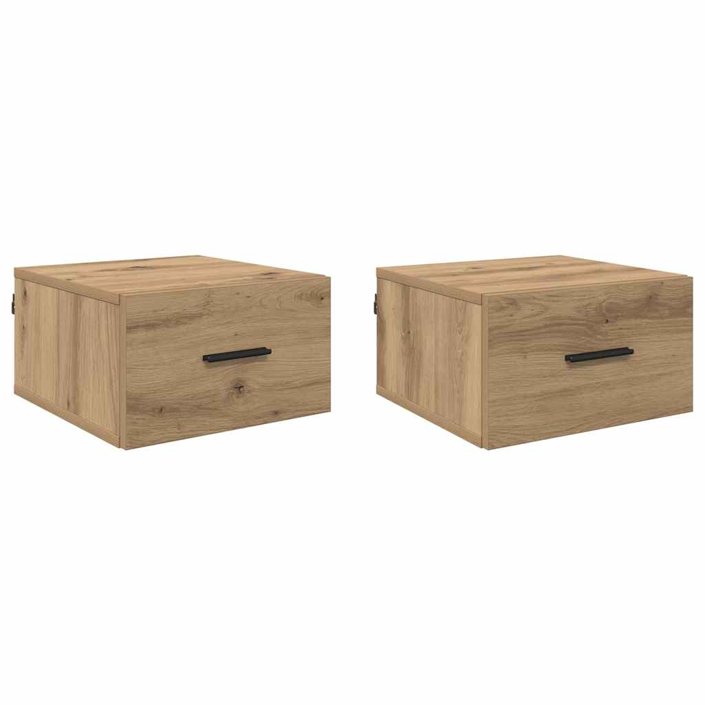 Nattbordskap 2 stk. artisan eik 35 x 35 x 20 cm Konstruert tre