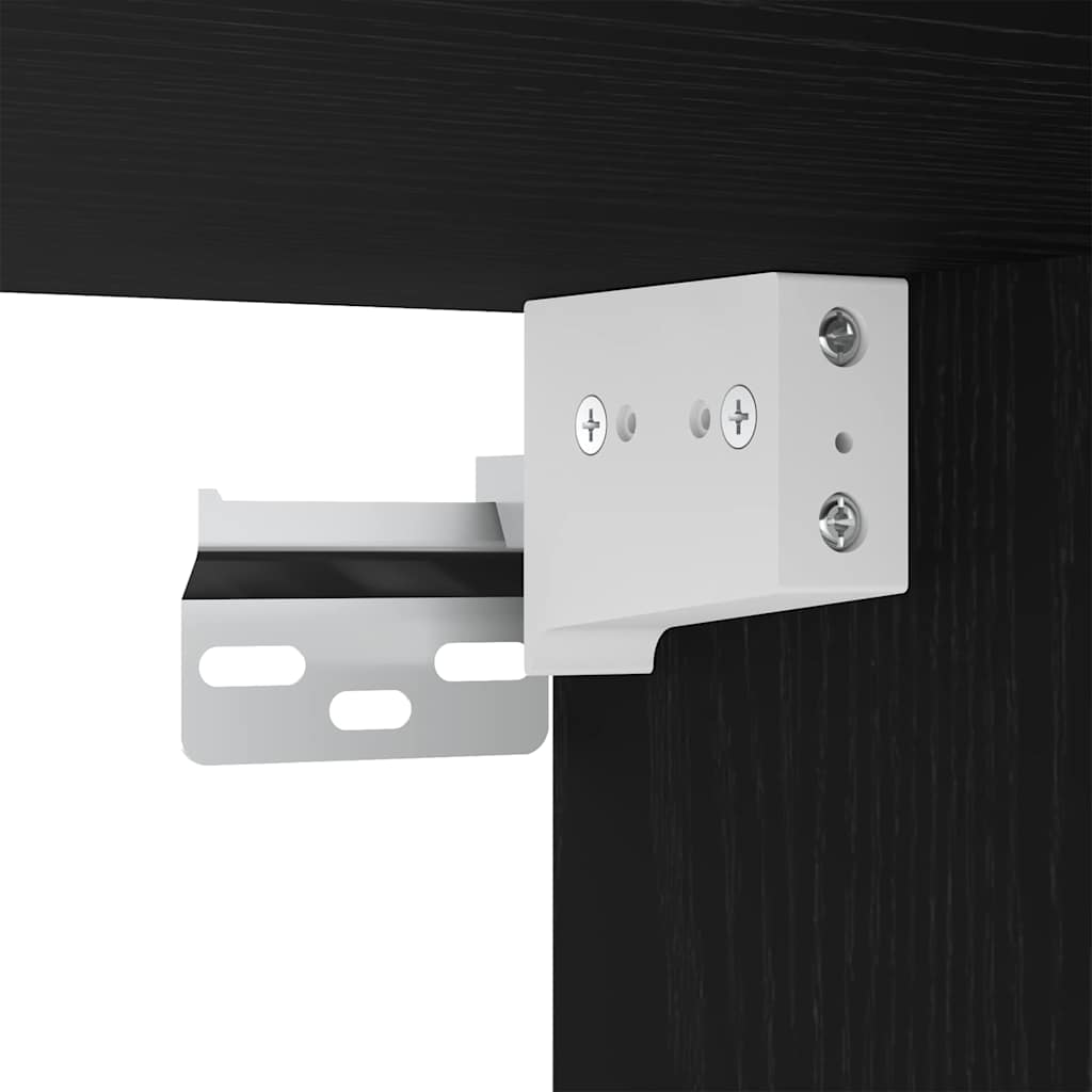 Nattbordskap med skuff Svart eik 35 x 35 x 20 cm Konstruert tre