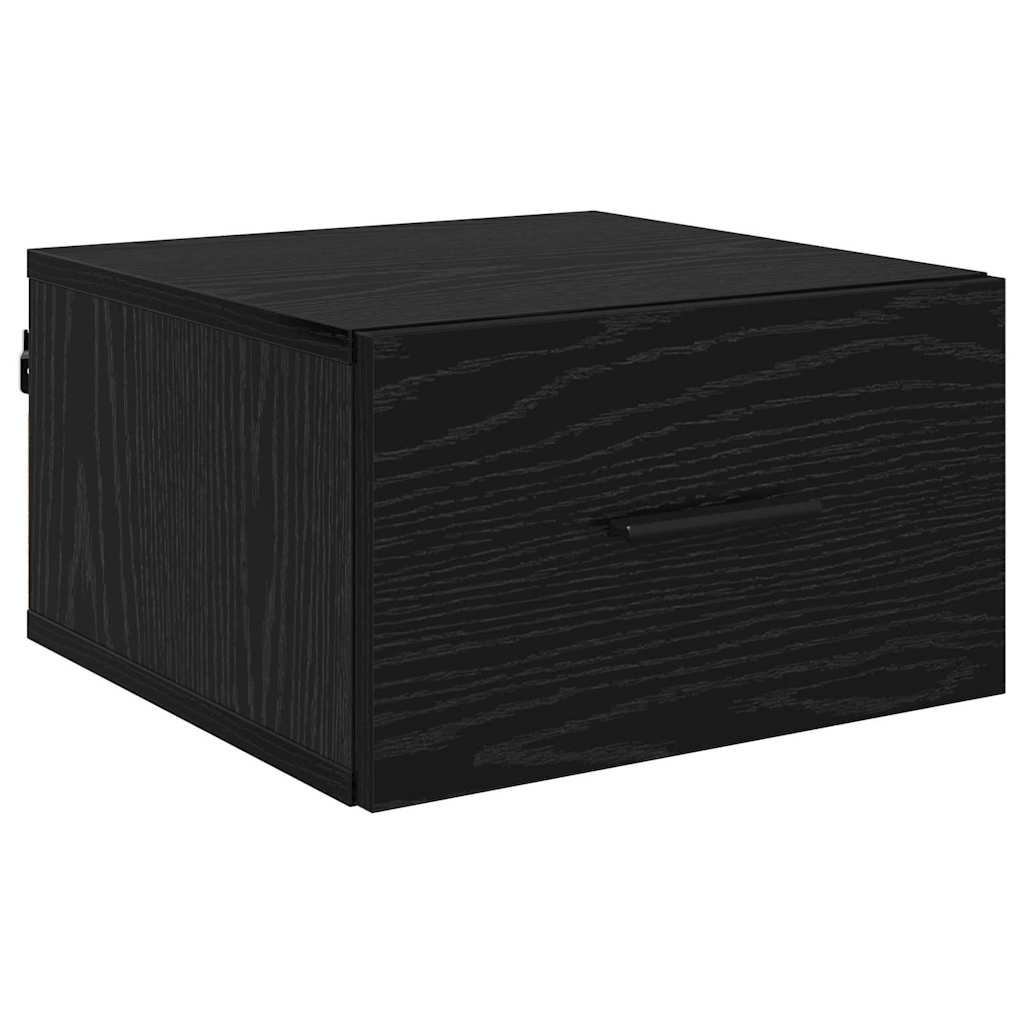 Nattbordskap med skuff Svart eik 35 x 35 x 20 cm Konstruert tre