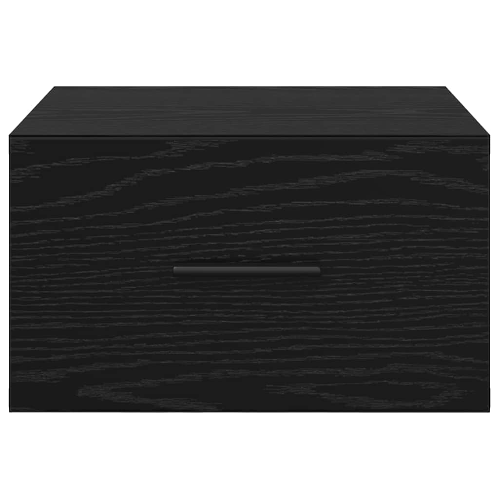 Nattbordskap med skuff Svart eik 35 x 35 x 20 cm Konstruert tre