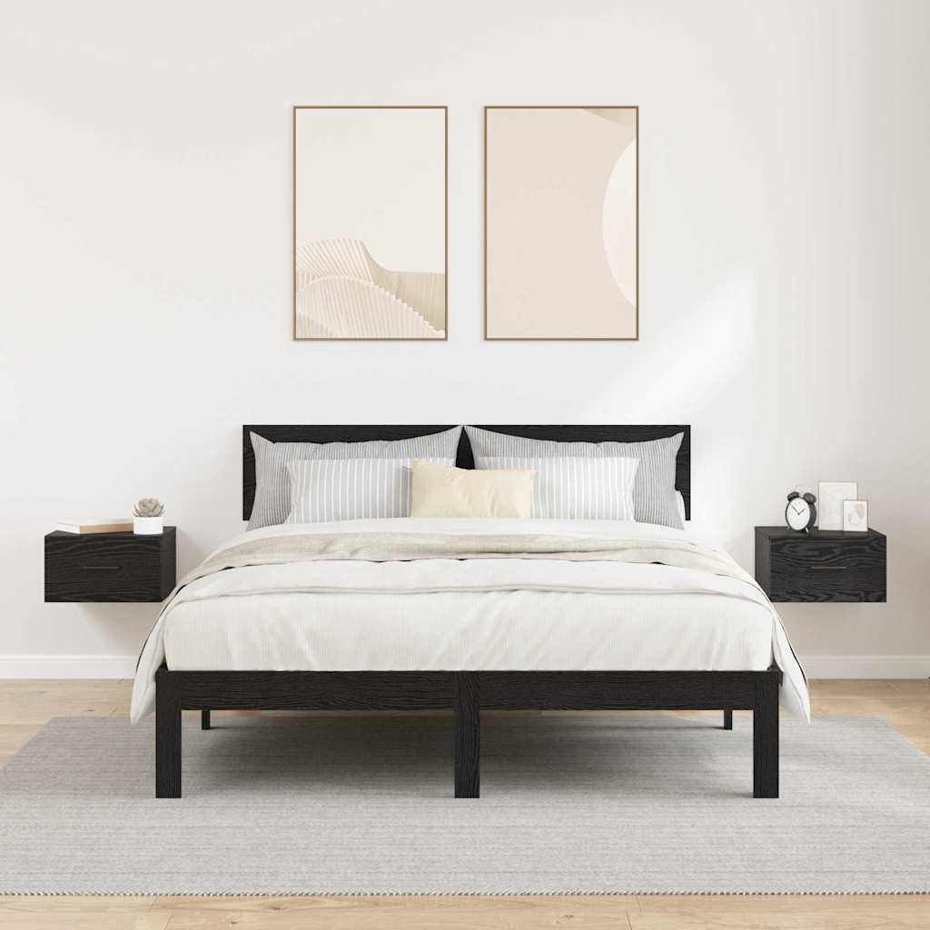 Nattbordskap 2 pcs Svart eik 35 x 35 x 20 cm Konstruert tre