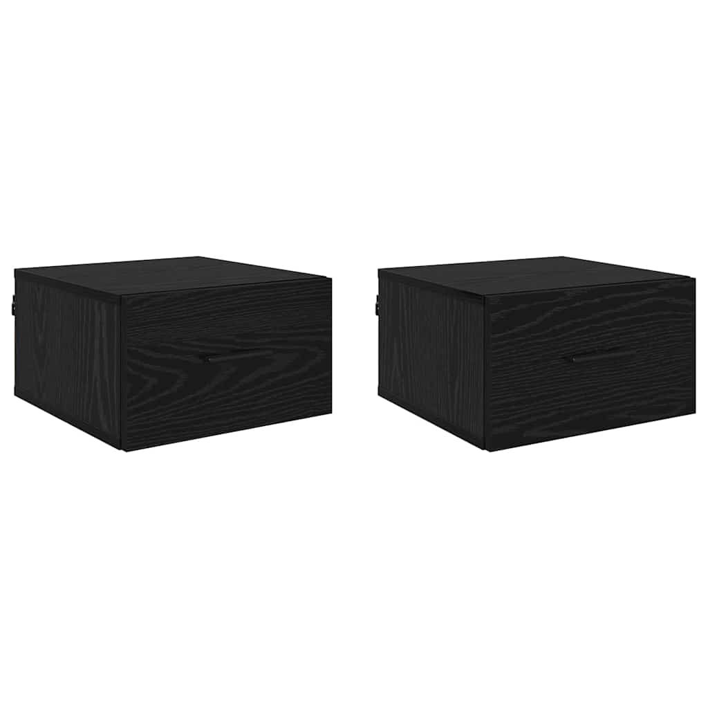 Nattbordskap 2 pcs Svart eik 35 x 35 x 20 cm Konstruert tre