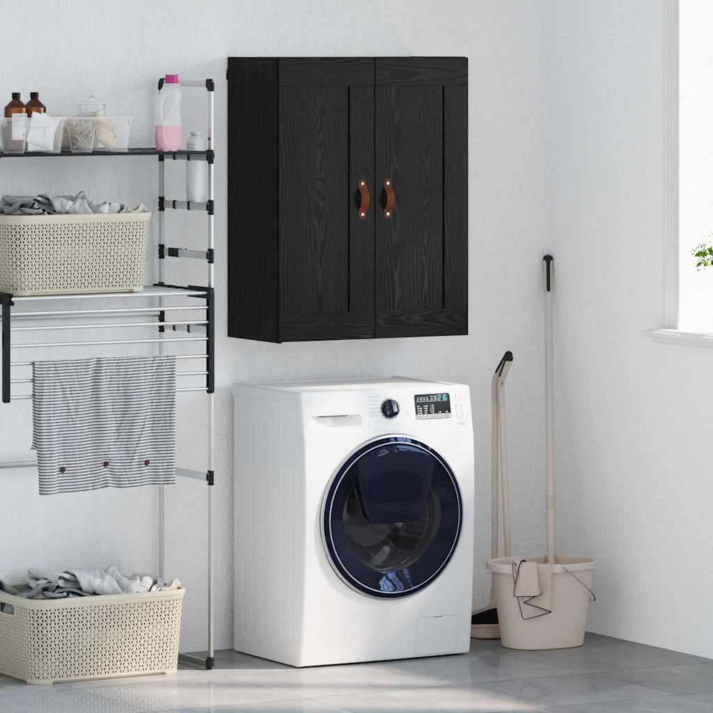 Veggskap Svart Eik 69,5 x 34 x 90 cm Konstruert tre