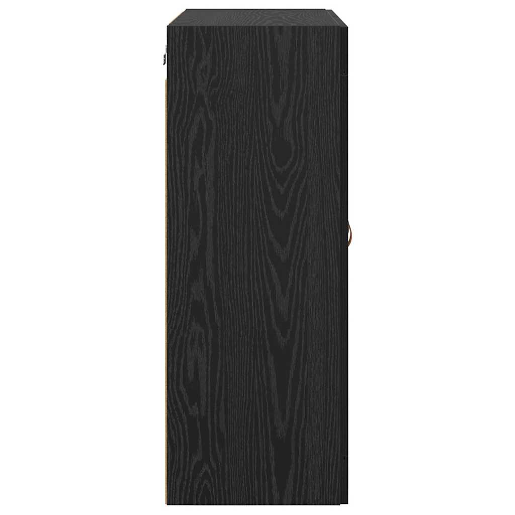 Veggskap Svart Eik 69,5 x 34 x 90 cm Konstruert tre