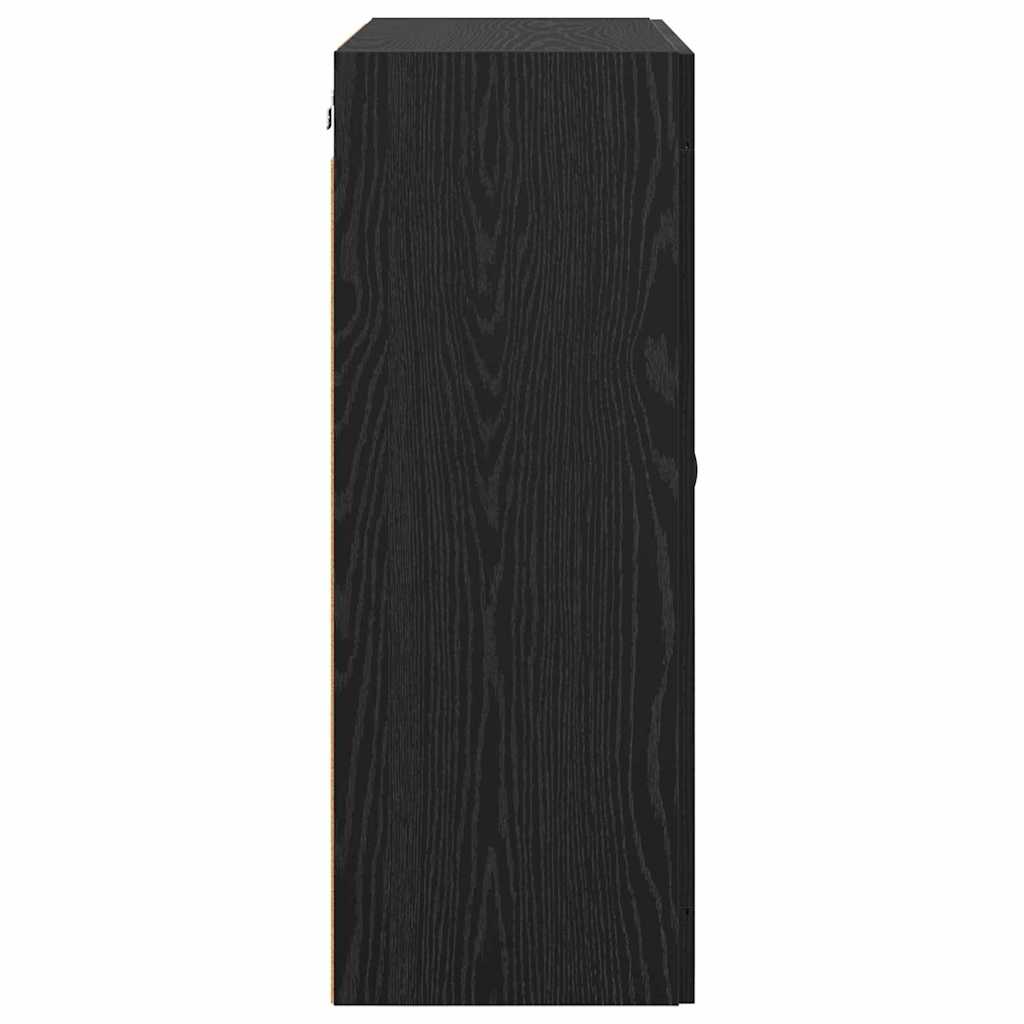 Veggskap Svart Eik 69,5 x 34 x 90 cm Konstruert tre