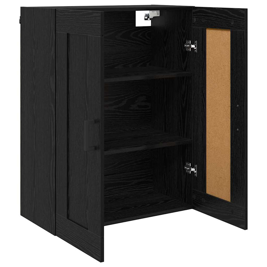 Veggskap Svart Eik 69,5 x 34 x 90 cm Konstruert tre