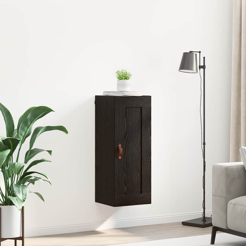 Veggskap Svart Eik 34,5 x 34 x 90 cm Konstruert tre
