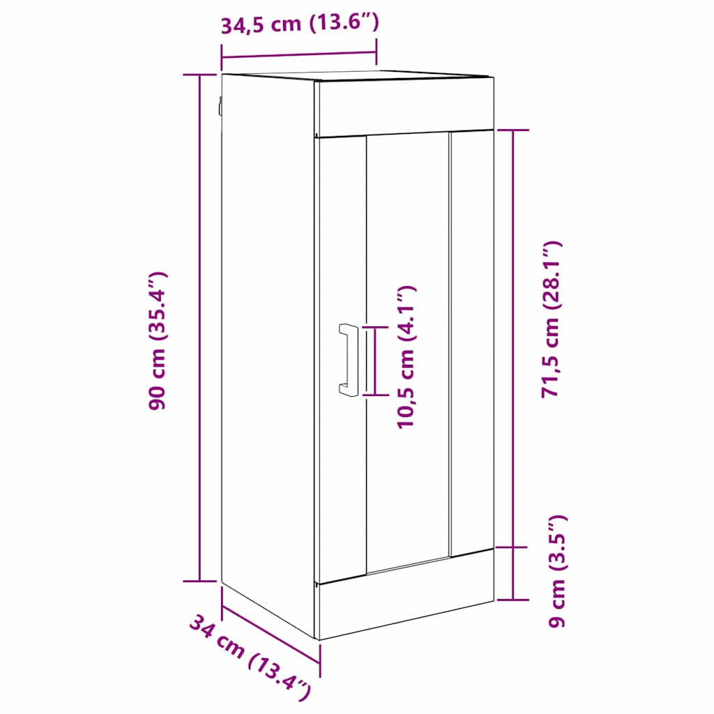 Veggskap Artisan Eik 34,5 x 34 x 90 cm Konstruert tre
