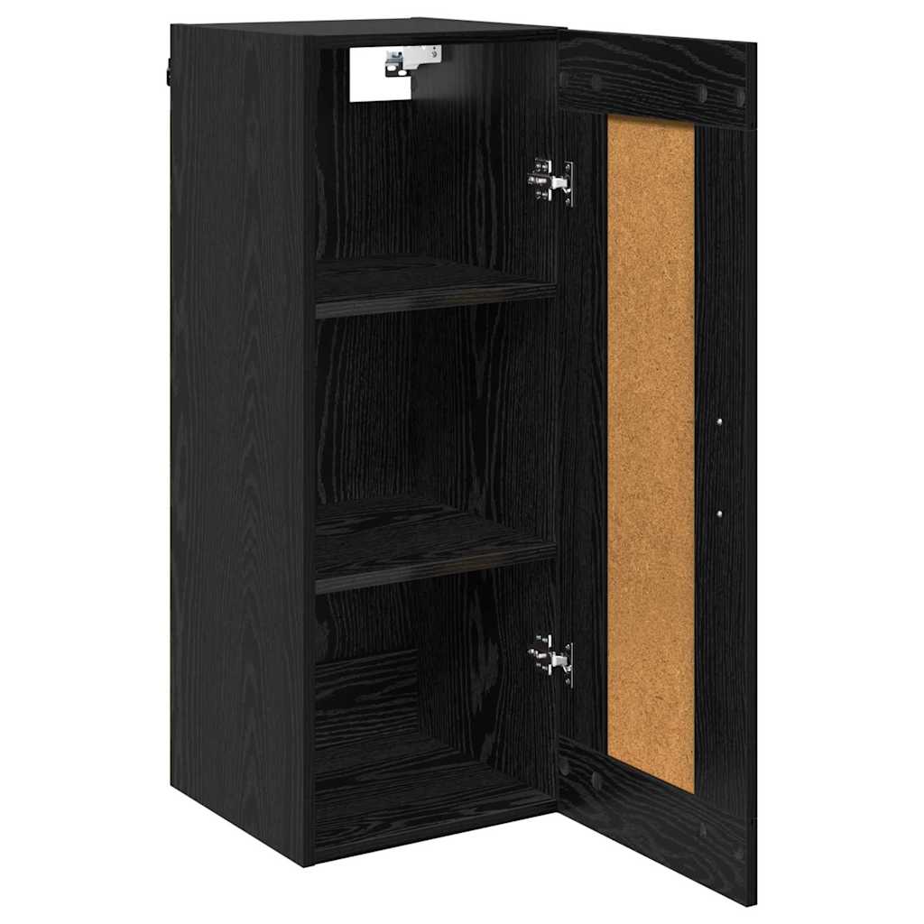 Veggskap Svart Eik 34,5 x 34 x 90 cm Konstruert tre