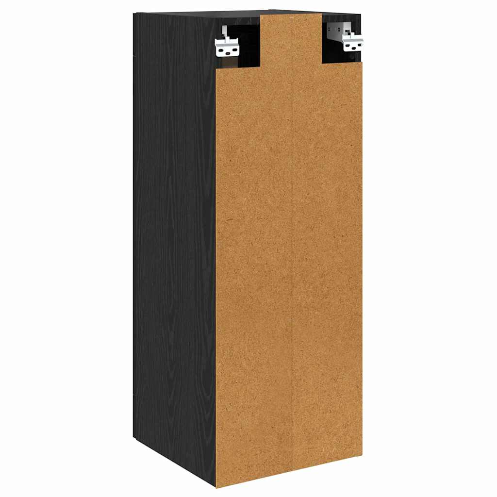 Veggskap Svart Eik 34,5 x 34 x 90 cm Konstruert tre